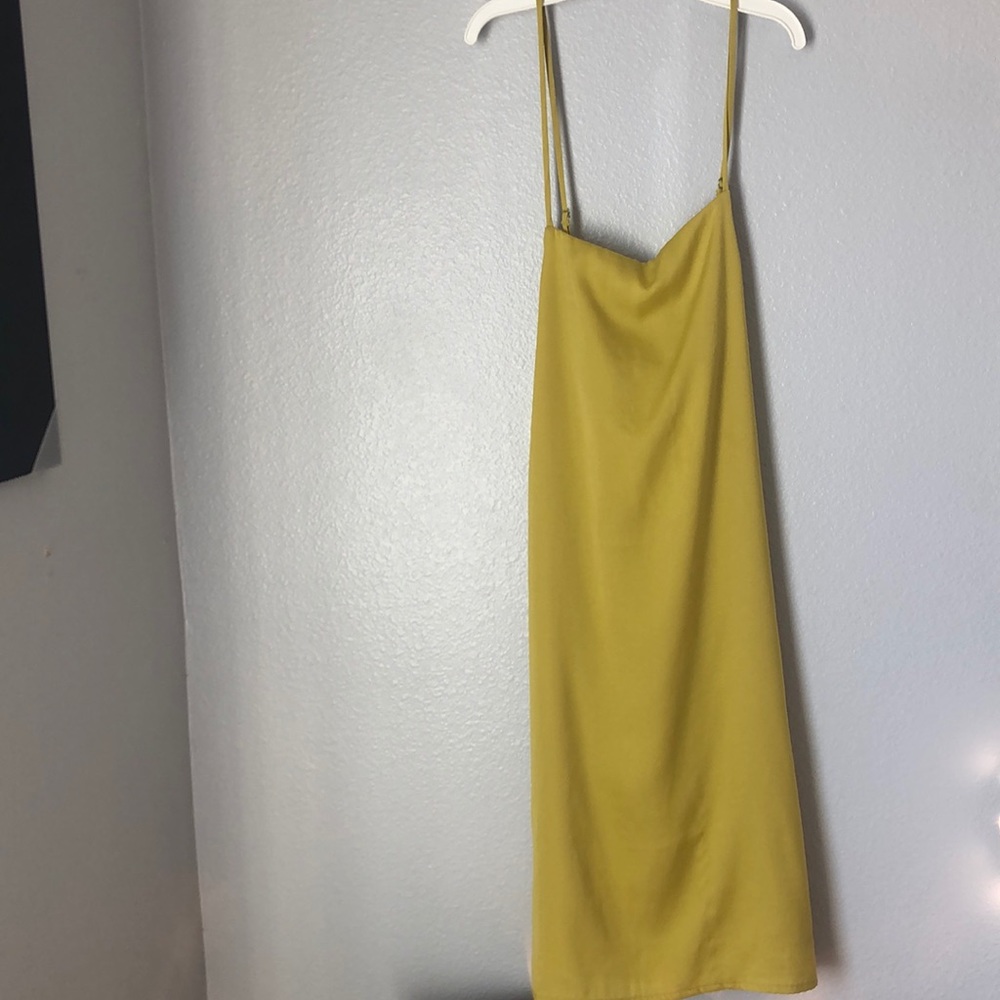 Satin yellow dress